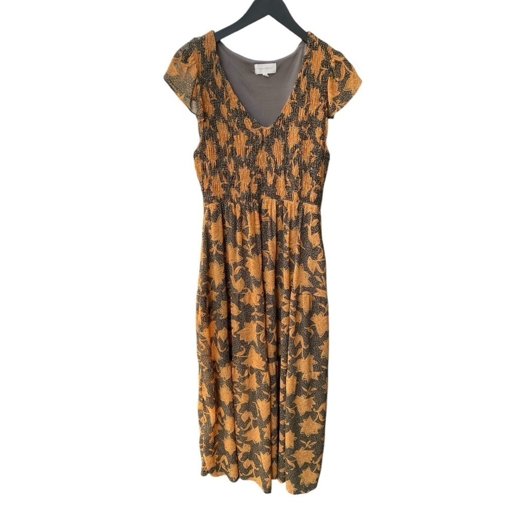 Mellody Cheetah/Floral Sleeved Smocled Women's Dress I Size:XS